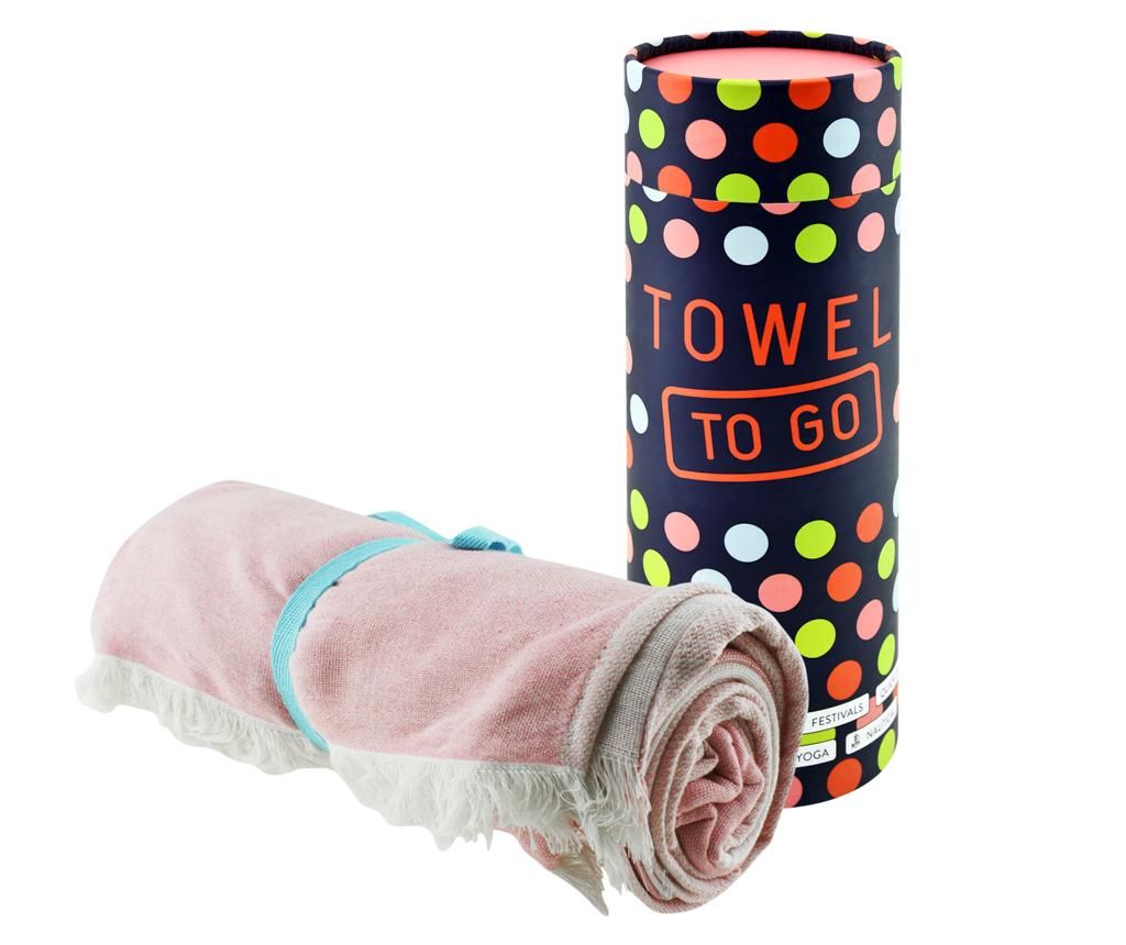 Prosop de plaja Star Pink 100×180 cm – Towel to GO, Roz Towel to GO